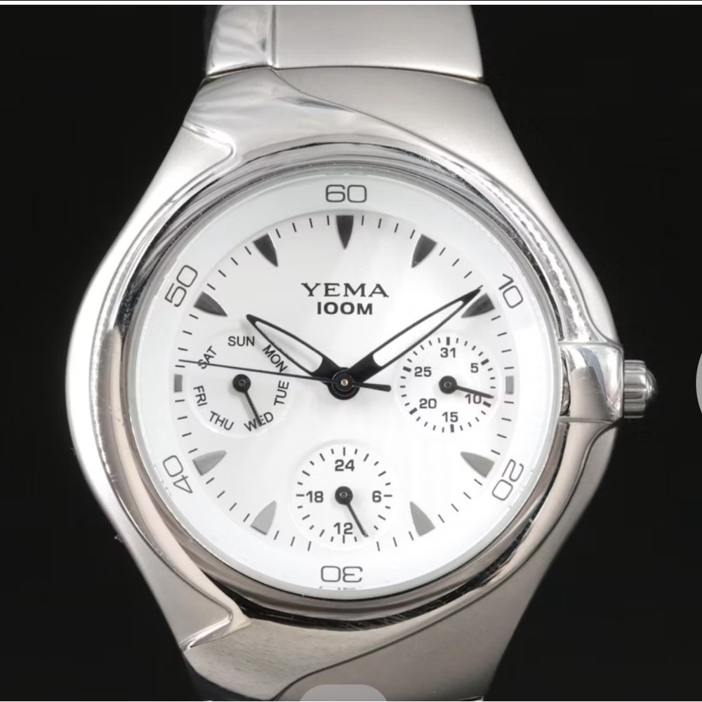 Yema Silver and White Watch stainless steel